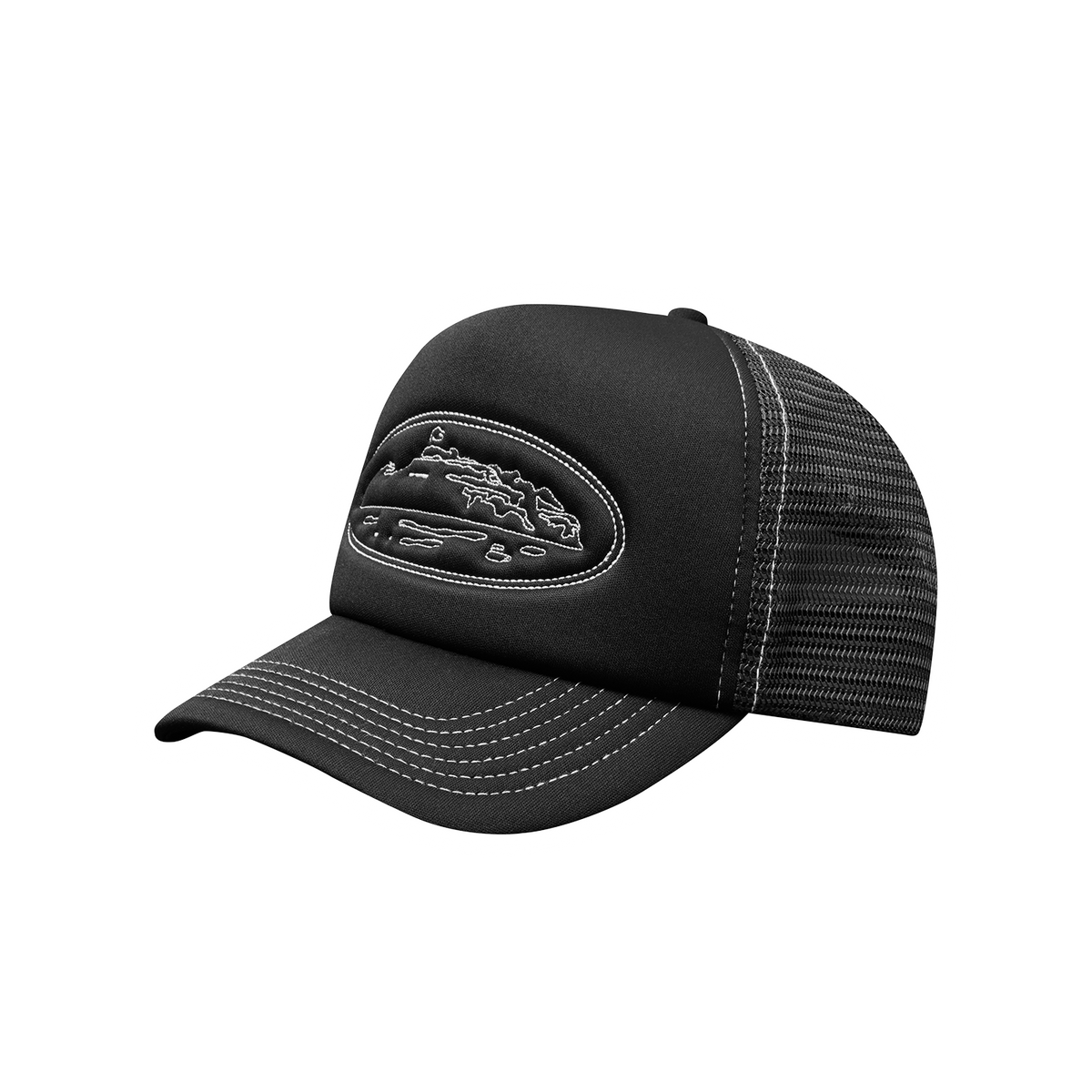 新作 新品未使用 Corteiz Outline Trucker hat ISLAND OUTLINE TRUCKER HAT [BLACK] – CRTZRTW