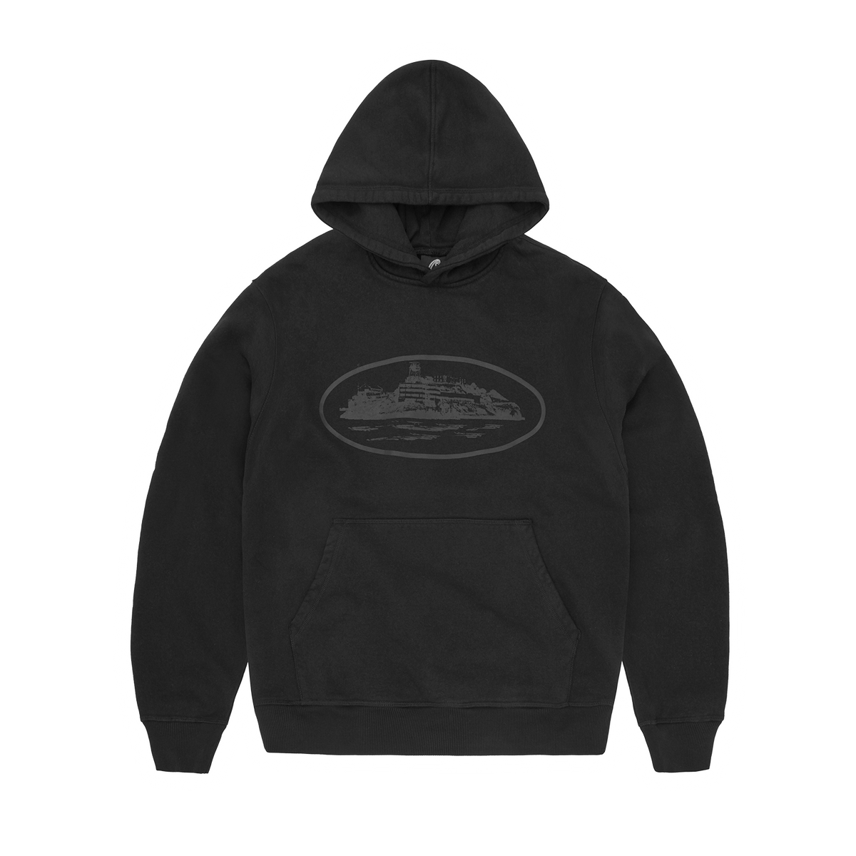 Corteiz Alcatraz オーバルロゴ ジップパーカー 黒 ALCATRAZ HOODIE [TRIPLE BLACK] – CRTZRTW