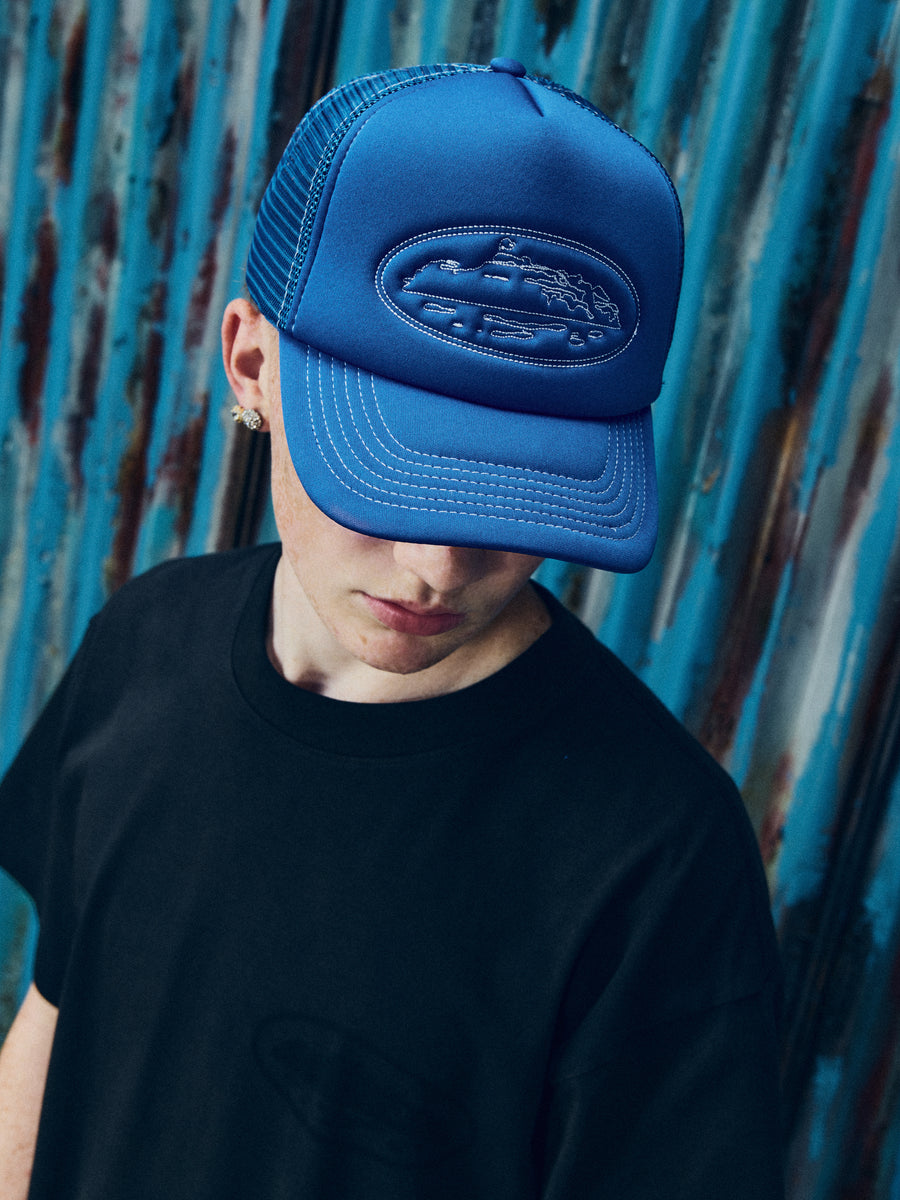 ISLAND OUTLINE TRUCKER HAT [BLUE] – CRTZRTW