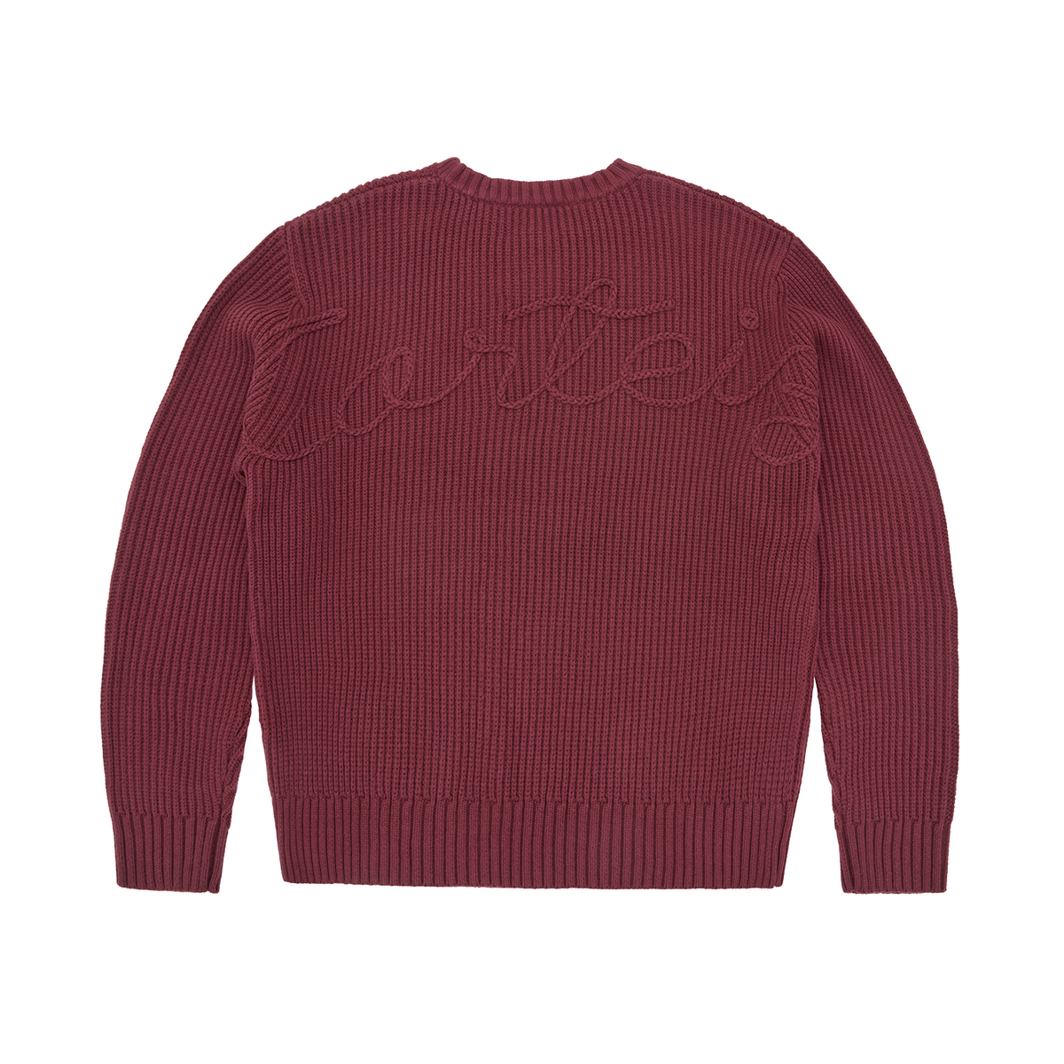 CROCHET APPLIQUE KNIT CREW [BURGUNDY] – CRTZRTW