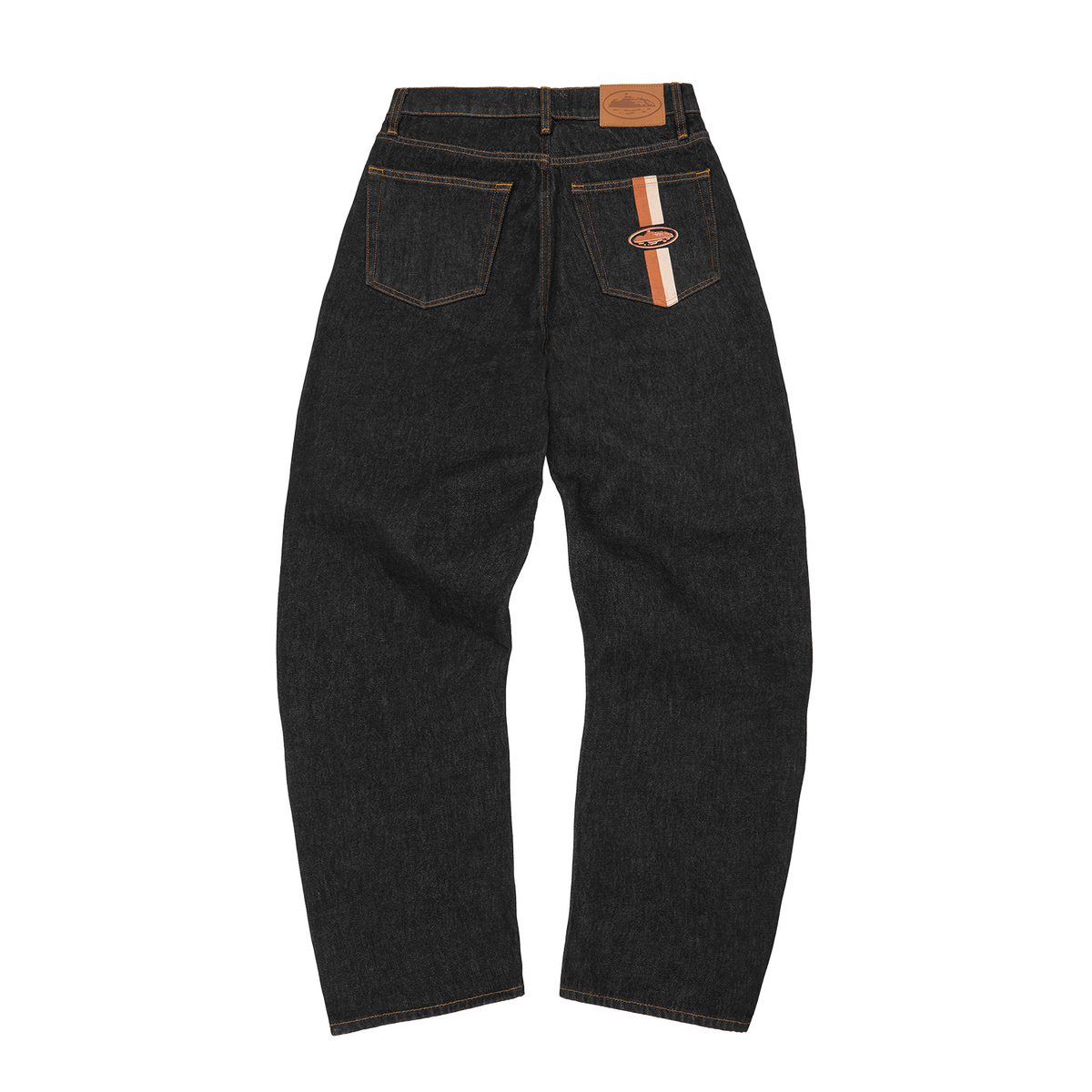 DUAL STRIPE BAGGY JEANS [WASHED BLACK] – CRTZRTW