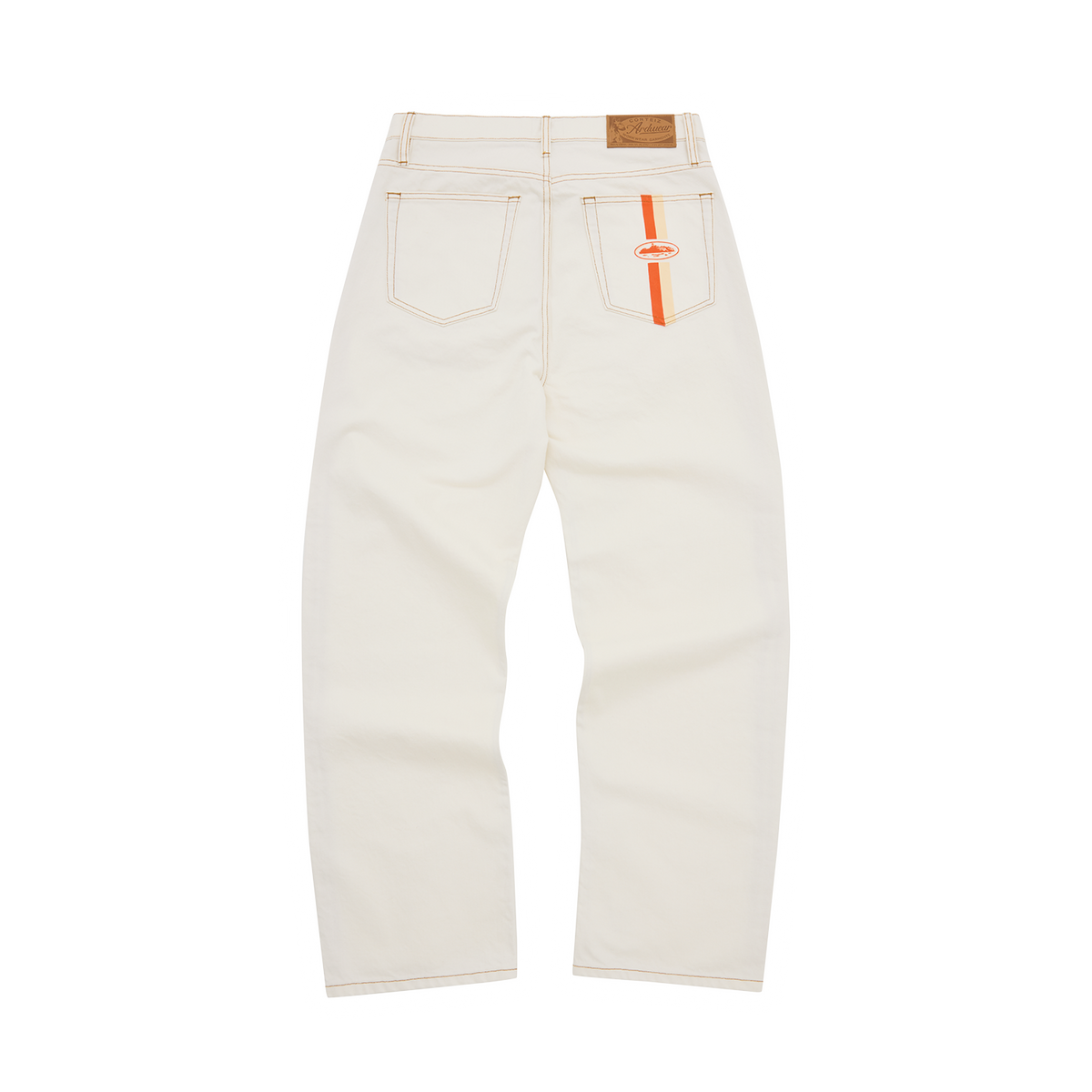 DUAL STRIPE BAGGY JEANS [OFF WHITE] – CRTZRTW