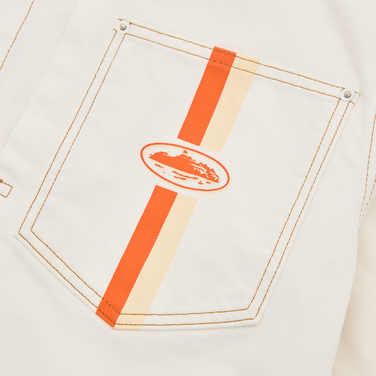 DUAL STRIPE BAGGY JEANS [OFF WHITE] – CRTZRTW