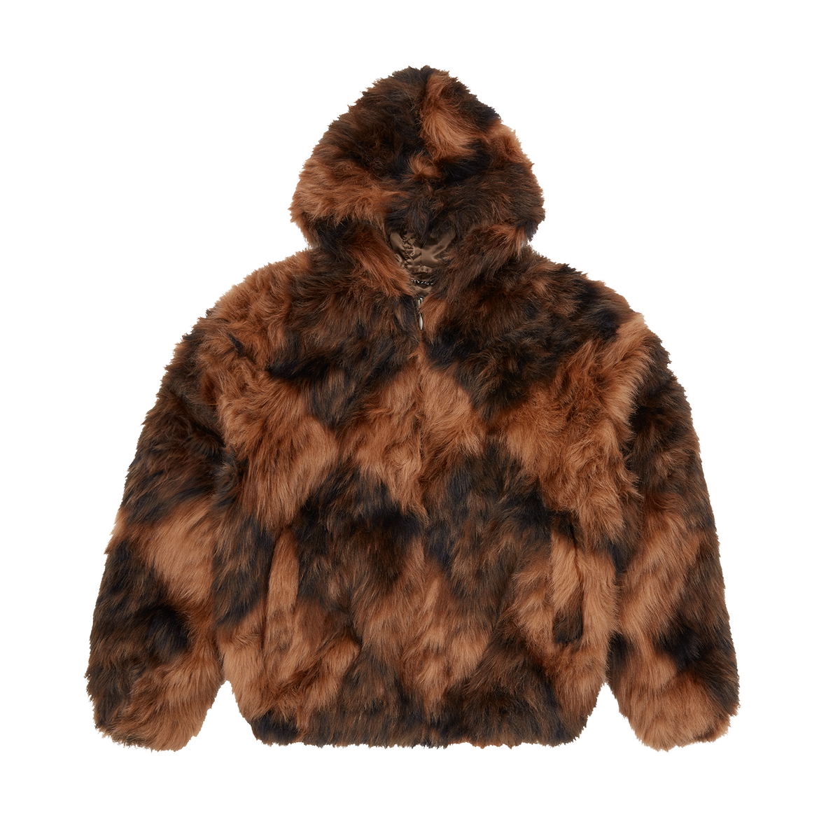 DIAMOND HOODED FUR JACKET [BROWN] – CRTZRTW