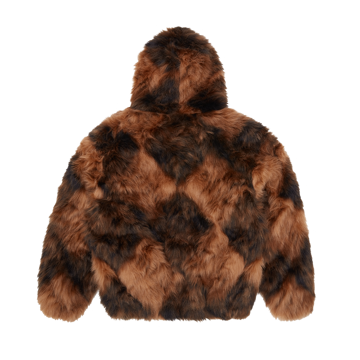 DIAMOND HOODED FUR JACKET [BROWN] – CRTZRTW