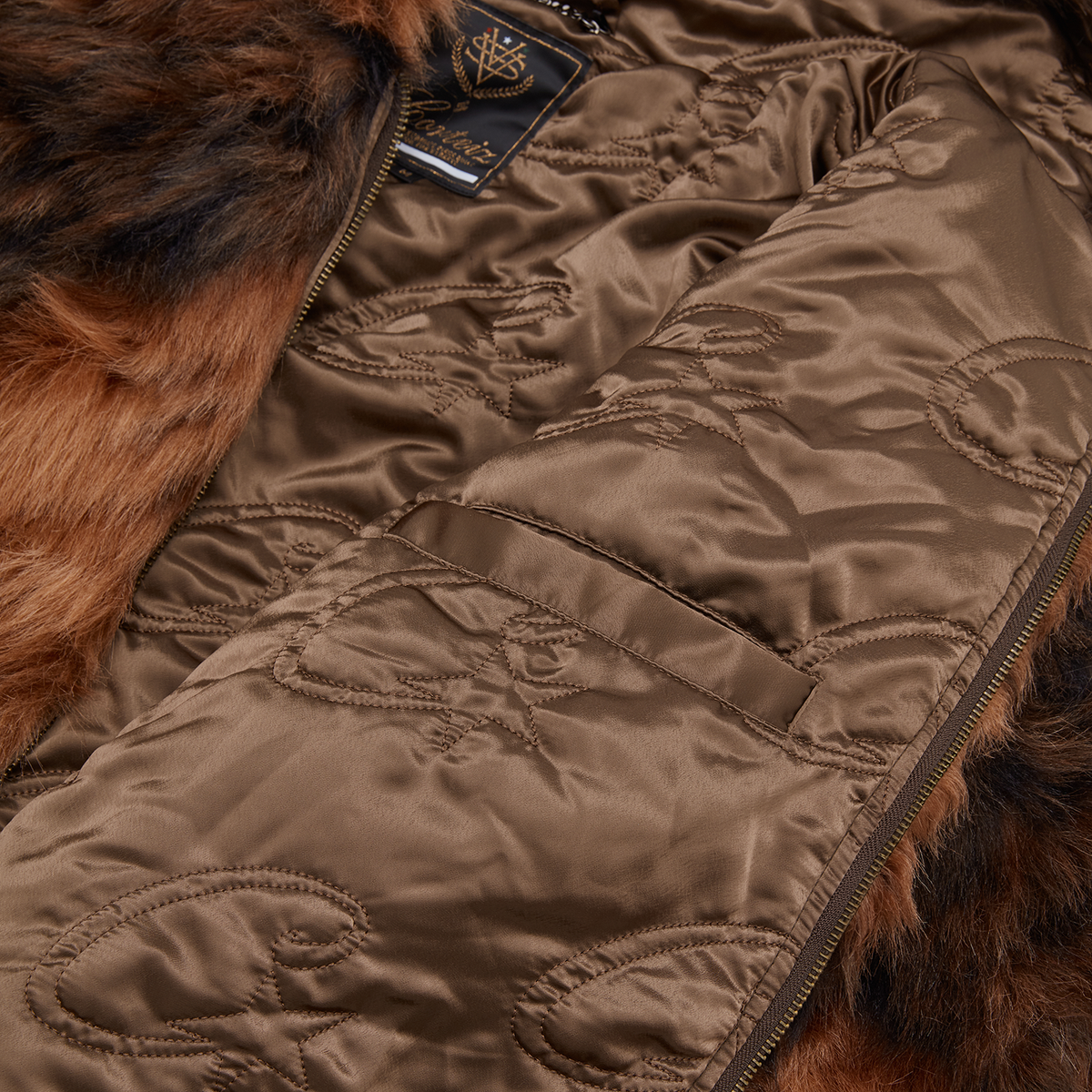 DIAMOND HOODED FUR JACKET [BROWN] – CRTZRTW