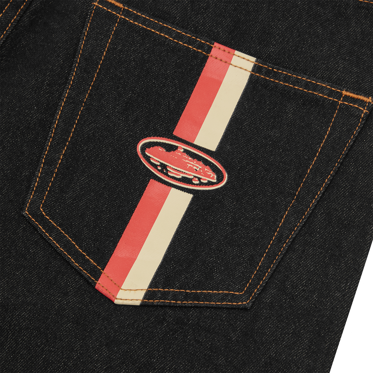 DUAL STRIPE BAGGY JEANS [WASHED BLACK] – CRTZRTW