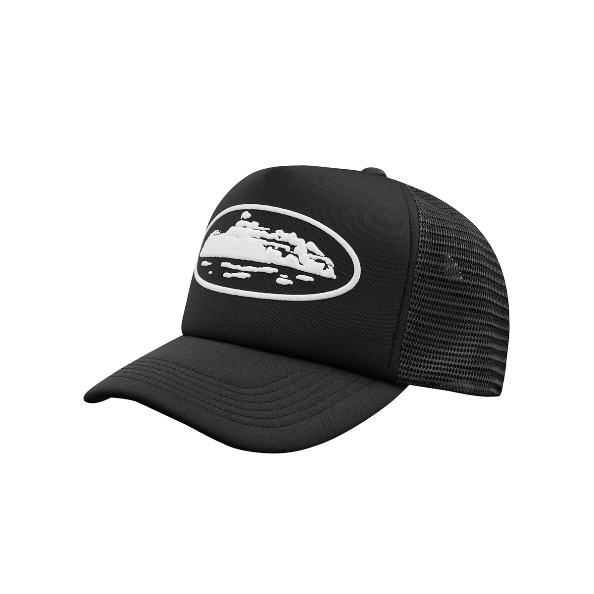 ISLAND PUFF PRINT TRUCKER HAT [BLACK] – CRTZRTW
