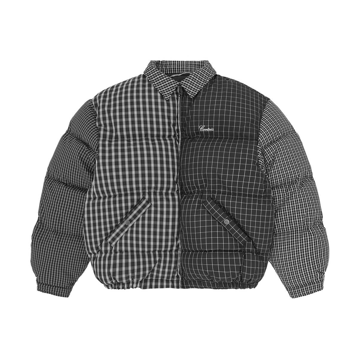 COLLAR BOLO DOWN JACKET [BLACK PLAID] – CRTZRTW