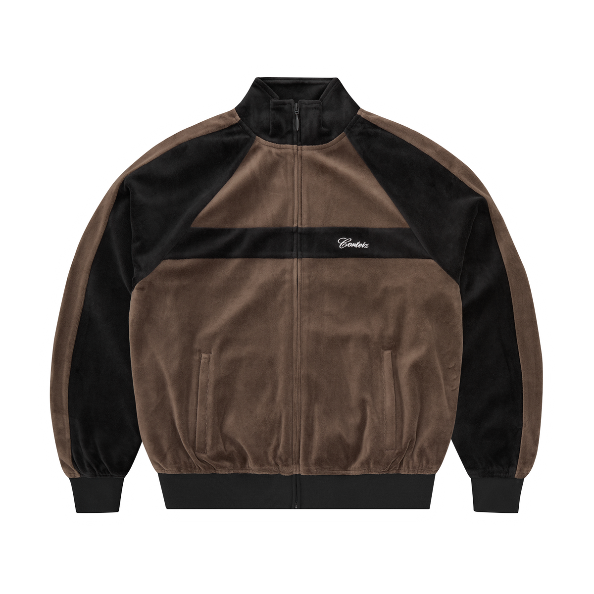PISTA VELOUR TRACK JACKET [BLACK/BROWN] – CRTZRTW