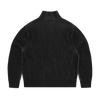 2 TONE RIBBED KNIT ZIP UP [BLACK]