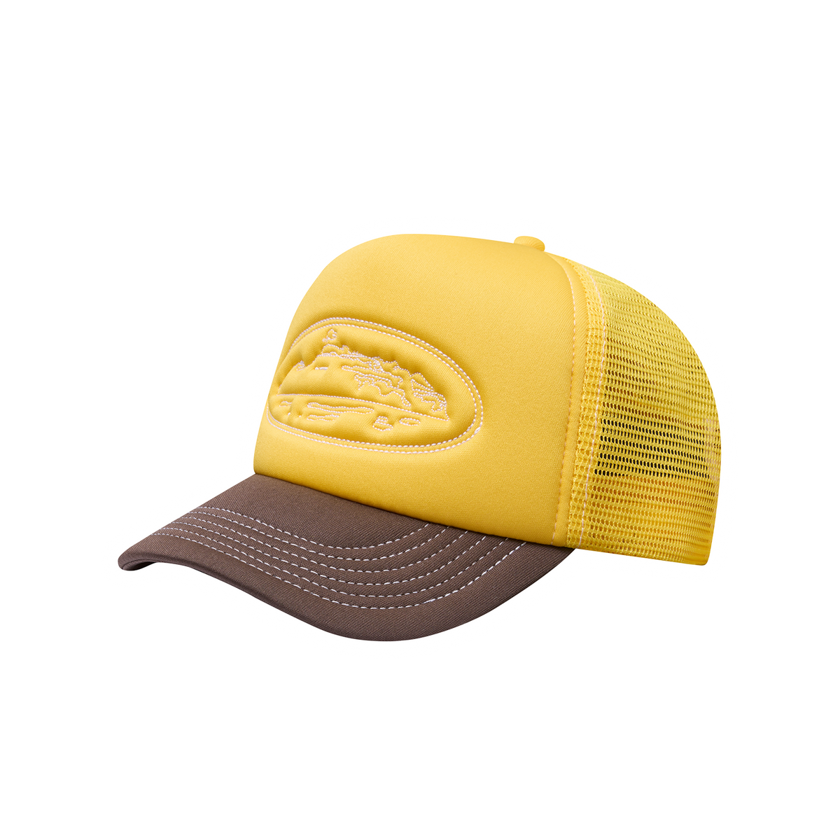 ISLAND OUTLINE TRUCKER HAT [GOLD/BROWN]