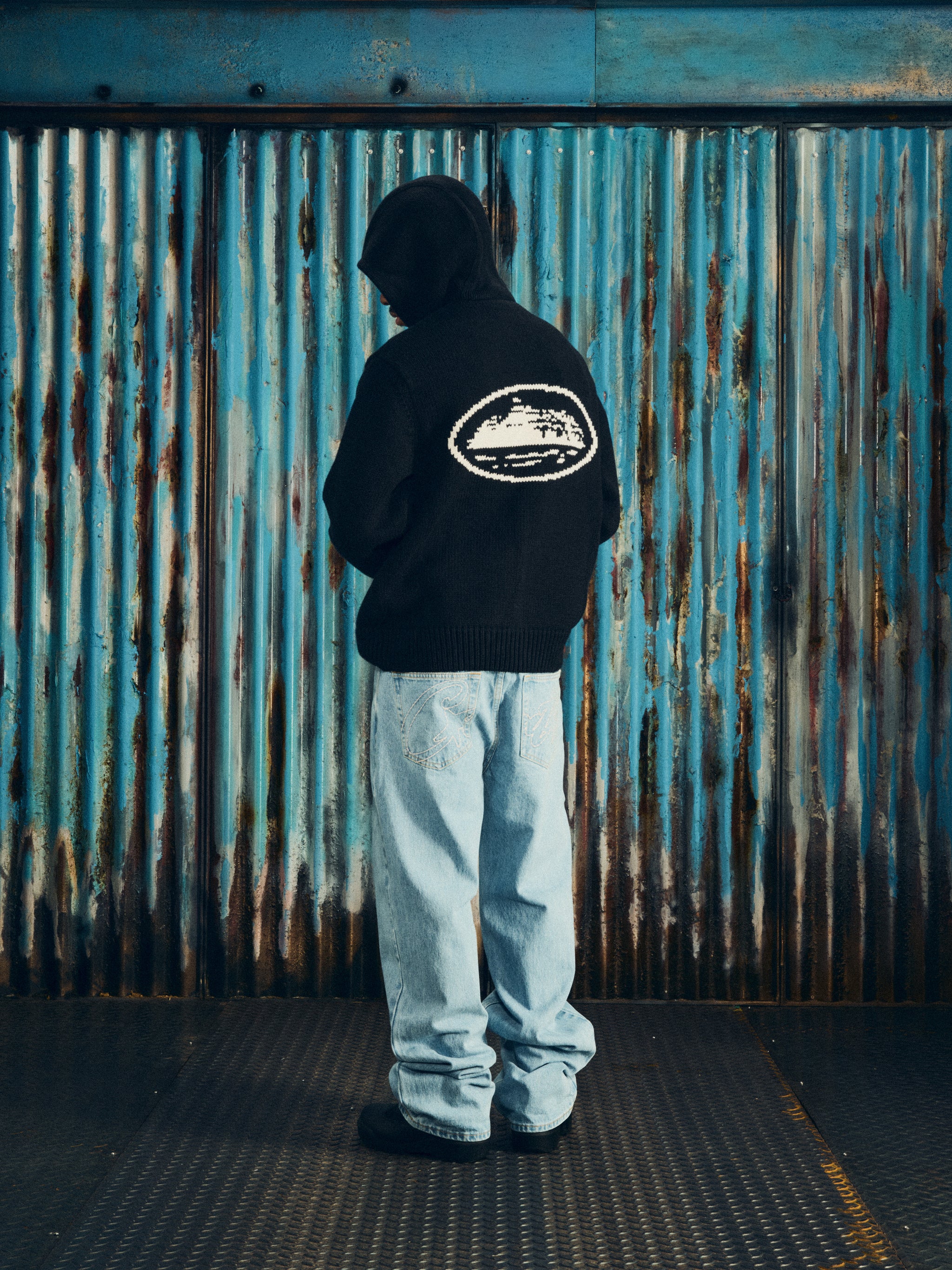 ALCATRAZ HEAVY KNIT ZIP HOODIE [BLACK]