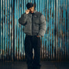 COLLAR BOLO DOWN JACKET [BLACK PLAID]