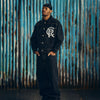 CREST CHAINSTITCH DENIM JACKET [WASHED BLACK]