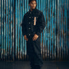 DUAL STRIPE BAGGY JEANS [WASHED BLACK]