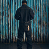 DUAL STRIPE BAGGY JEANS [WASHED BLACK]