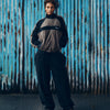 PISTA VELOUR TRACK JACKET [BLACK/BROWN]
