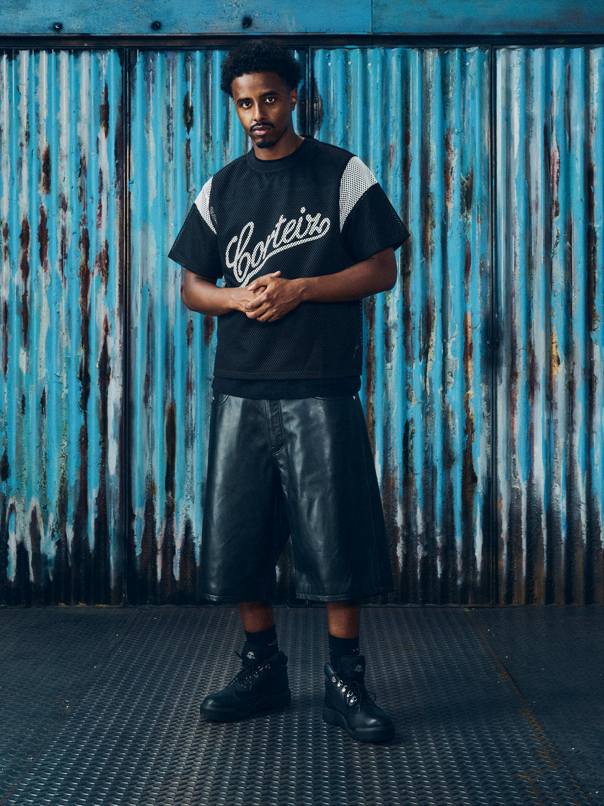 OPEN MESH PANEL JERSEY [BLACK]