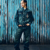 CROSS-STITCH DENIM JACKET [WASHED INDIGO]