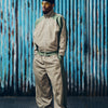 MESH PANEL TRICOT TRACK JACKET [TAN / OLIVE]