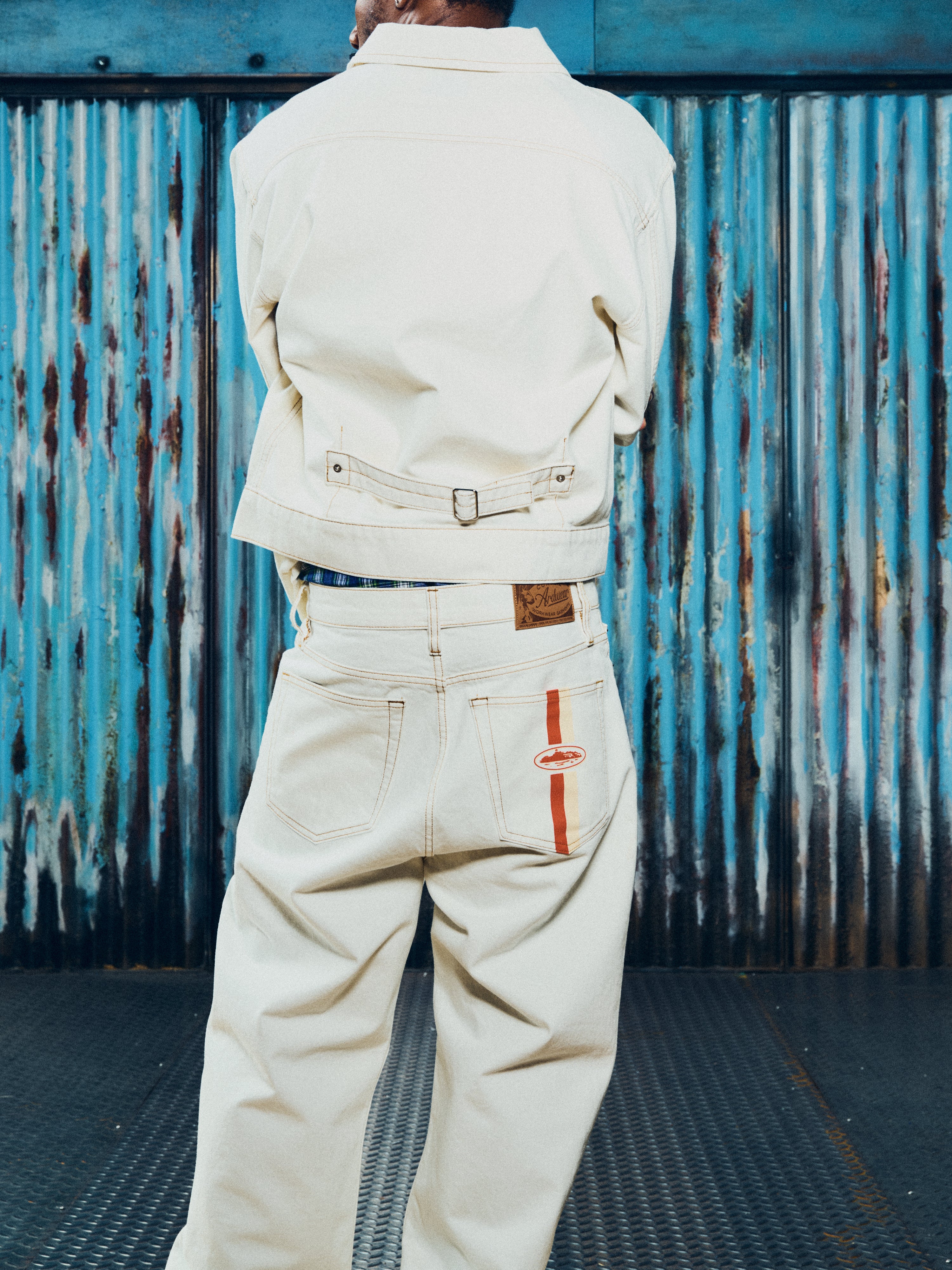 DUAL STRIPE BAGGY JEANS [OFF WHITE] – CRTZRTW