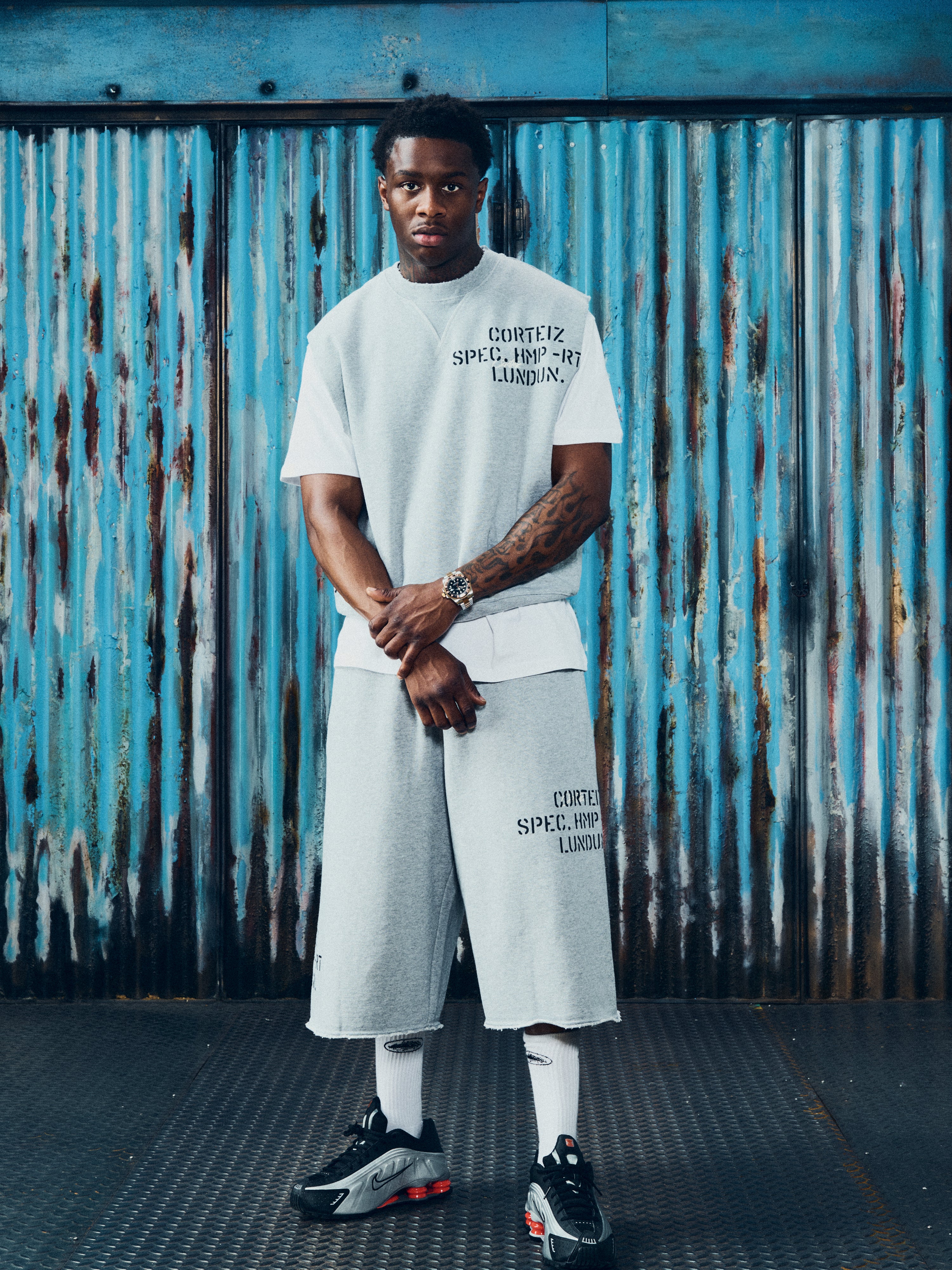 HMP STENCIL SWEATSHORT [HEATHER GREY] – CRTZRTW