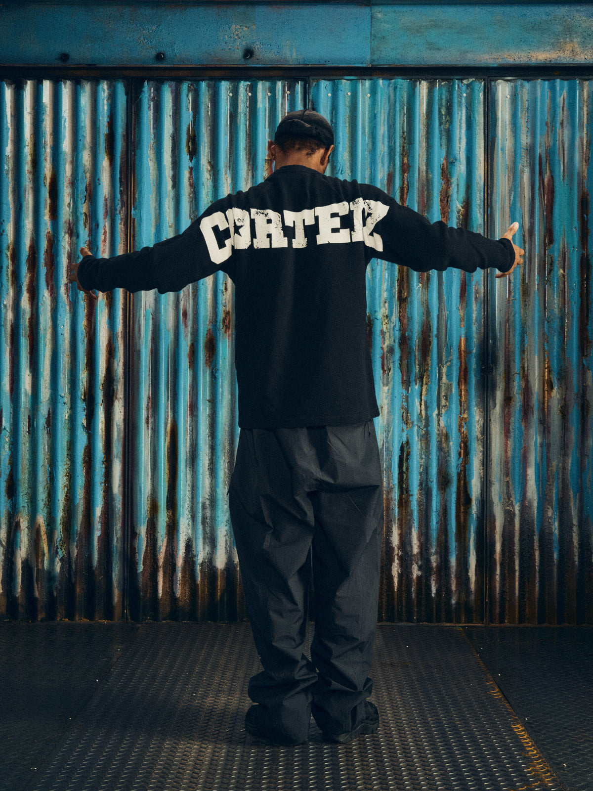 STAR RAGLAN WAFFLE THERMAL [BLACK]