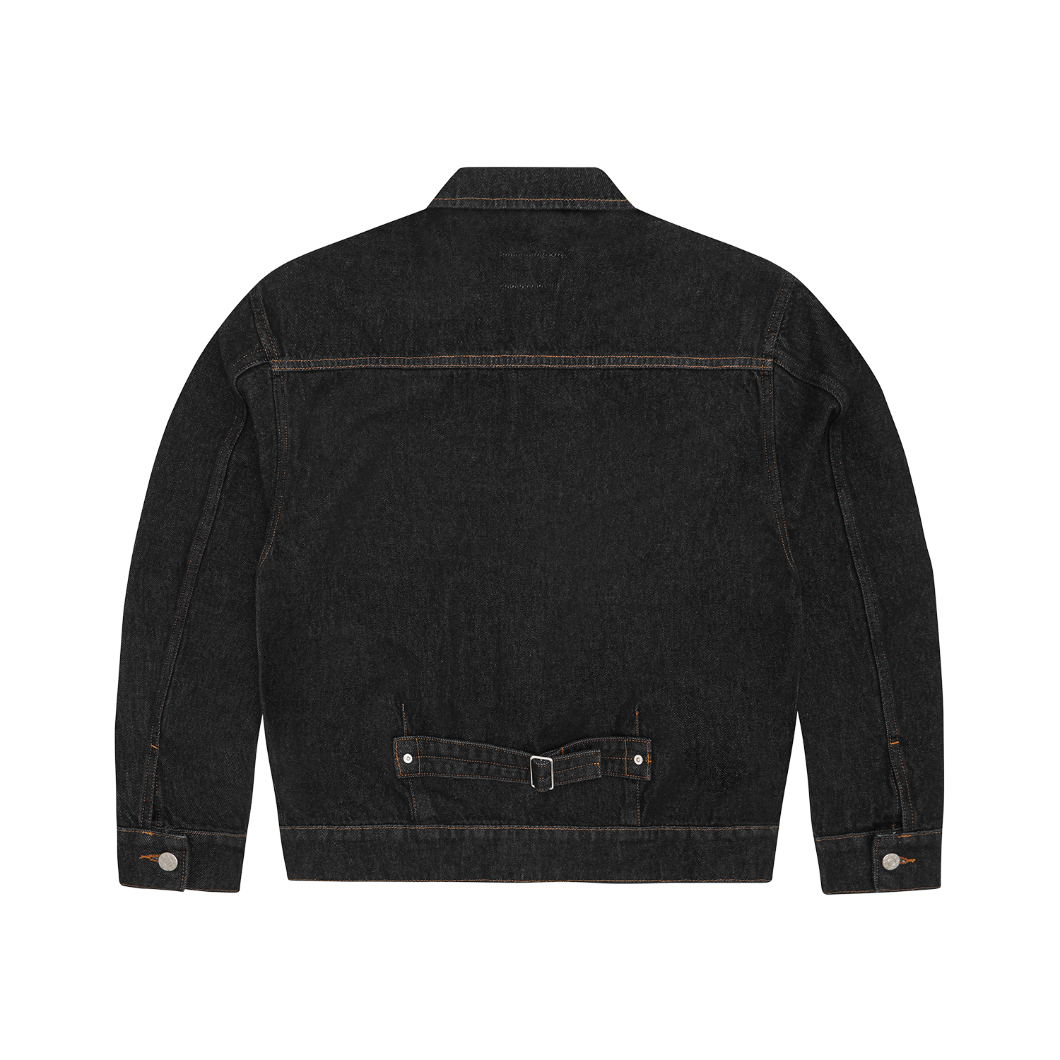 CREST CHAINSTITCH DENIM JACKET [WASHED BLACK]