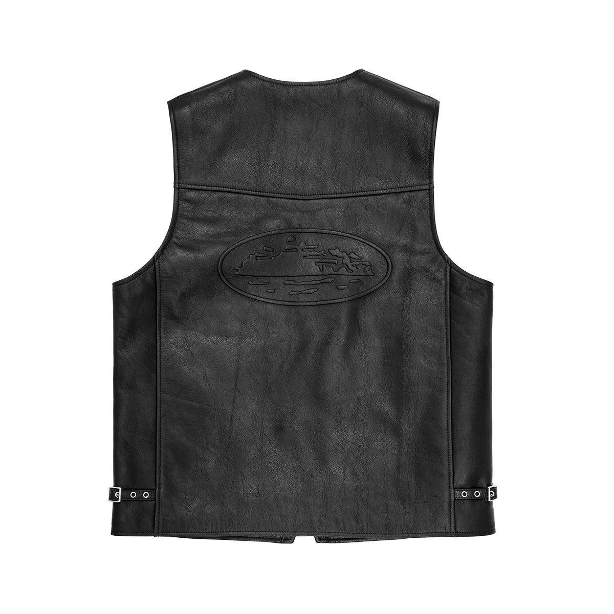 SKYDIVE LEATHER VEST [BLACK]