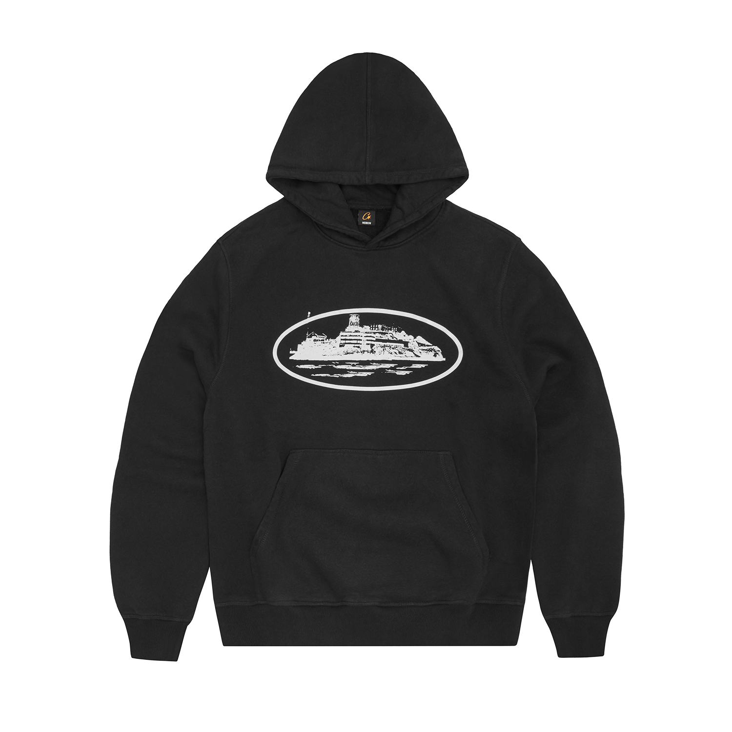 Corteiz Alcatraz オーバルロゴ ジップパーカー 黒 ALCATRAZ HOODIE [BLACK & WHITE] – CRTZRTW