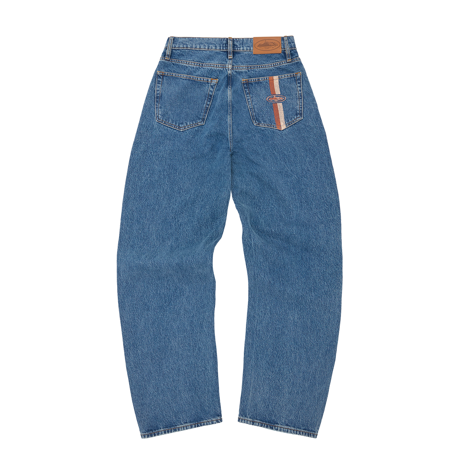 DUAL STRIPE BAGGY JEANS [MIDWASH] – CRTZRTW