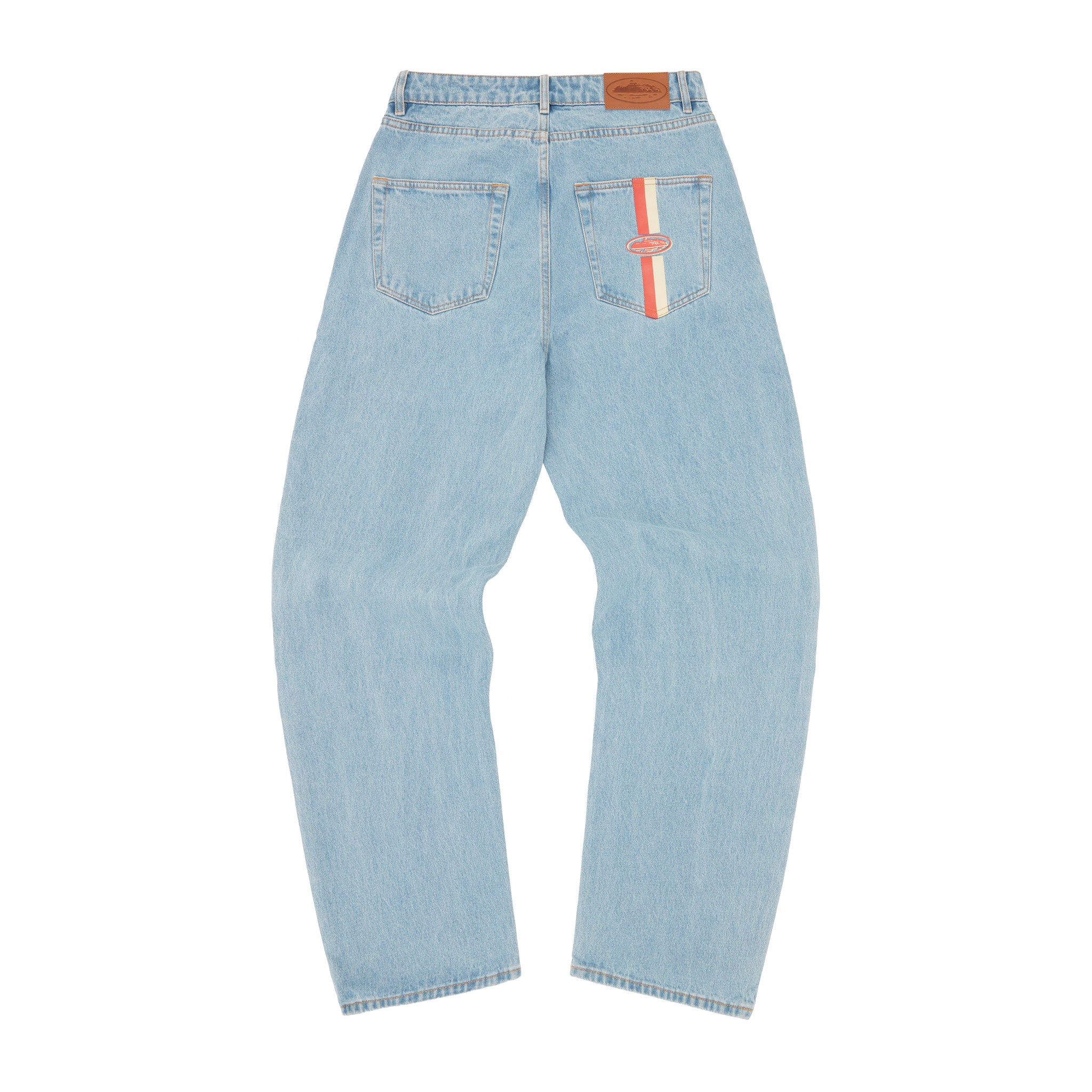 DUAL STRIPE BAGGY JEANS [STONEWASH]