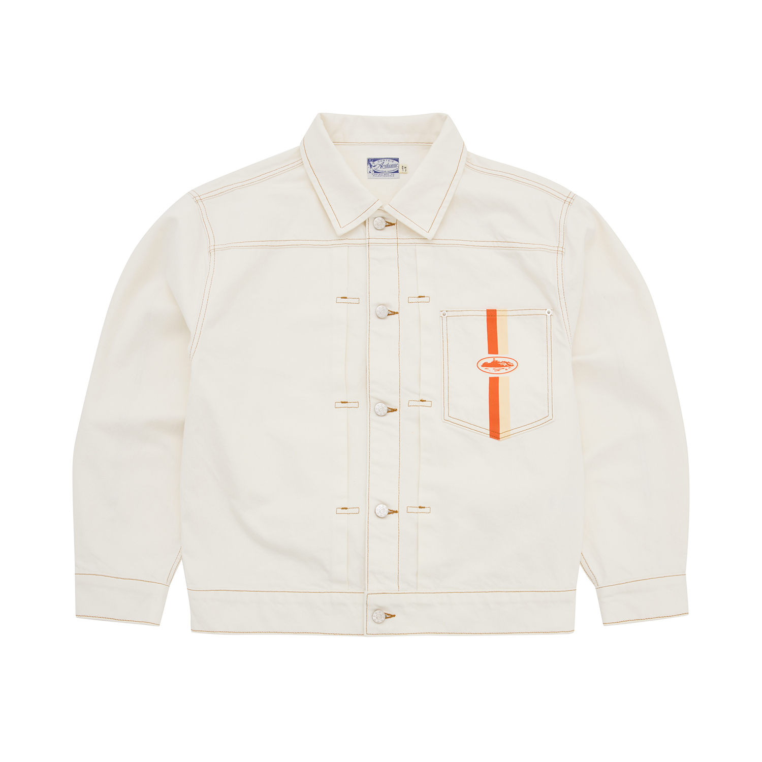 DUAL STRIPE DENIM JACKET [OFF WHITE]