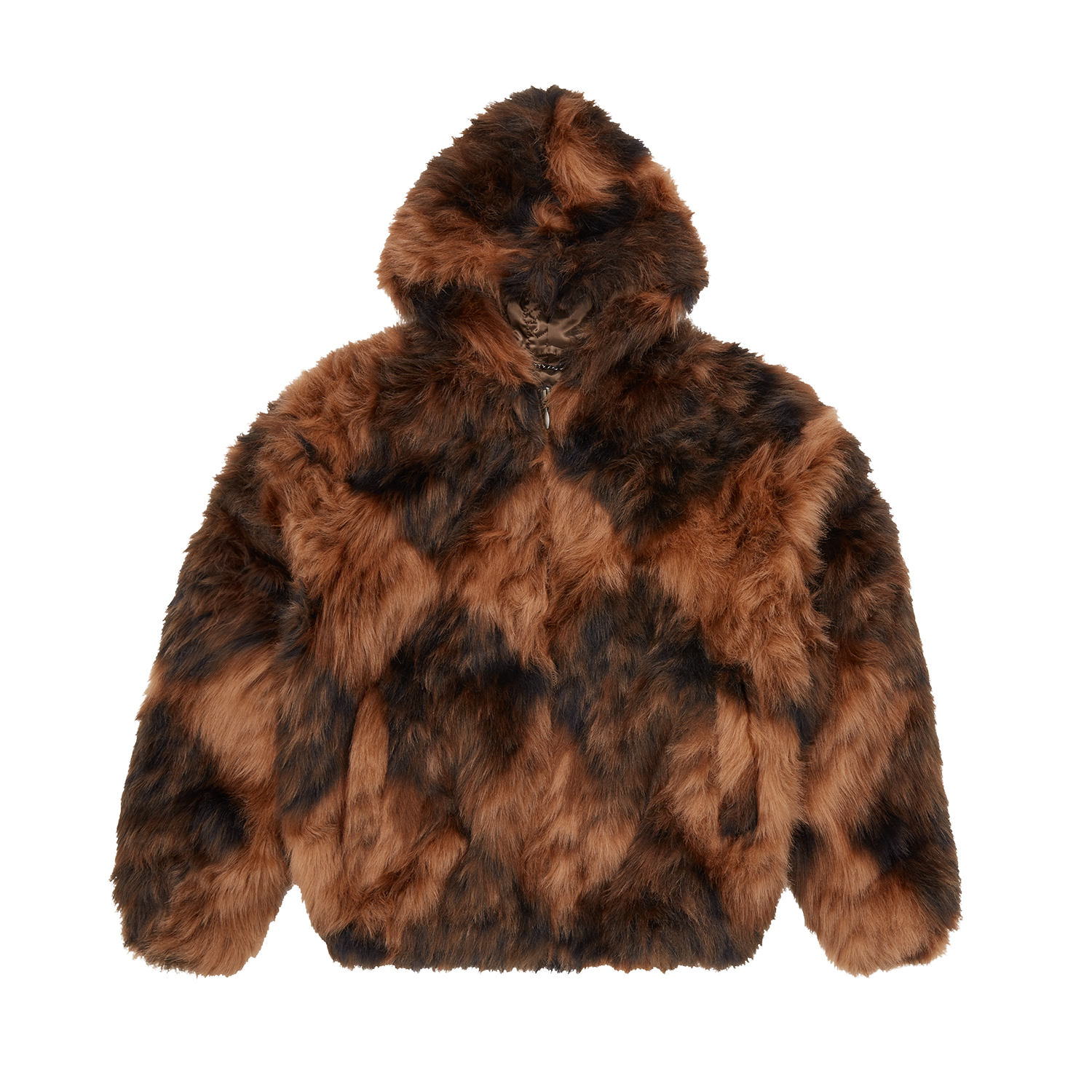 DIAMOND HOODED FUR JACKET [BROWN] – CRTZRTW