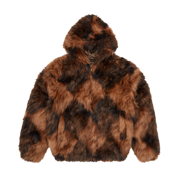 ジャケット・アウター Corteiz Hooded Fur Jacket DIAMOND HOODED FUR JACKET [BROWN] – CRTZRTW
