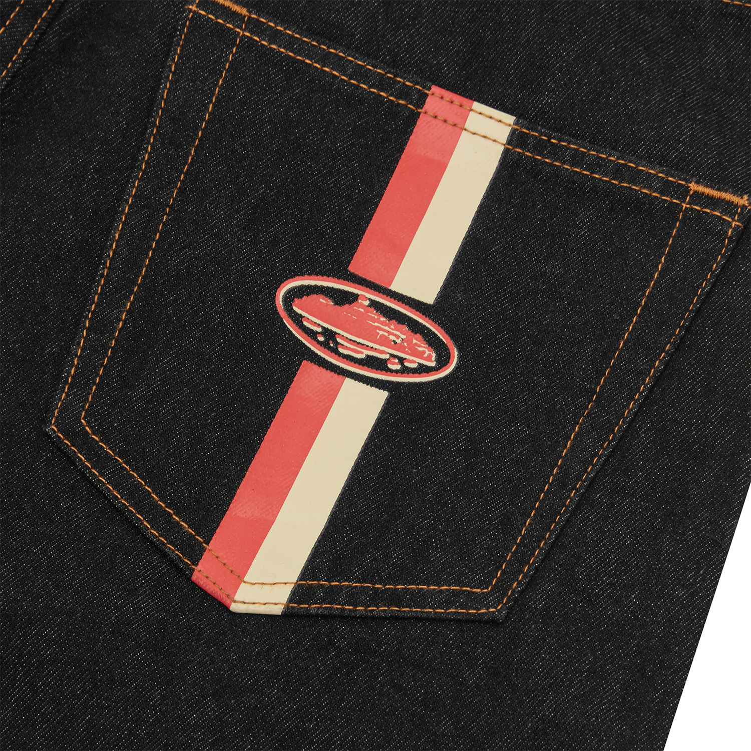 DUAL STRIPE BAGGY JEANS [WASHED BLACK] – CRTZRTW