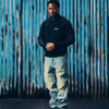 2 TONE RIBBED KNIT ZIP UP [BLACK]
