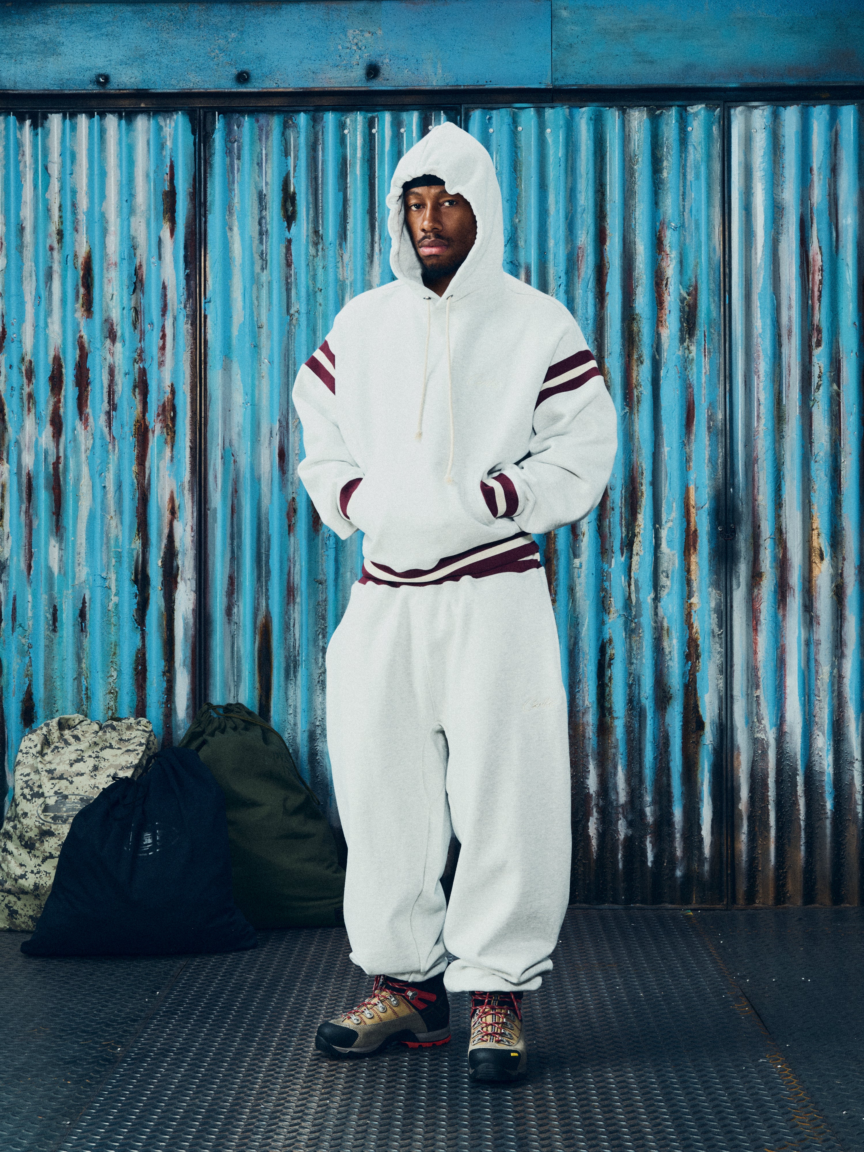 HMP STRIPE RIB HOODIE [LIGHT HEATHER] – CRTZRTW