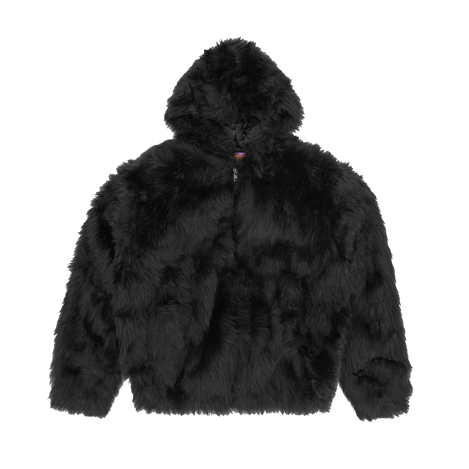 HOODED FUR JACKET [BLACK]