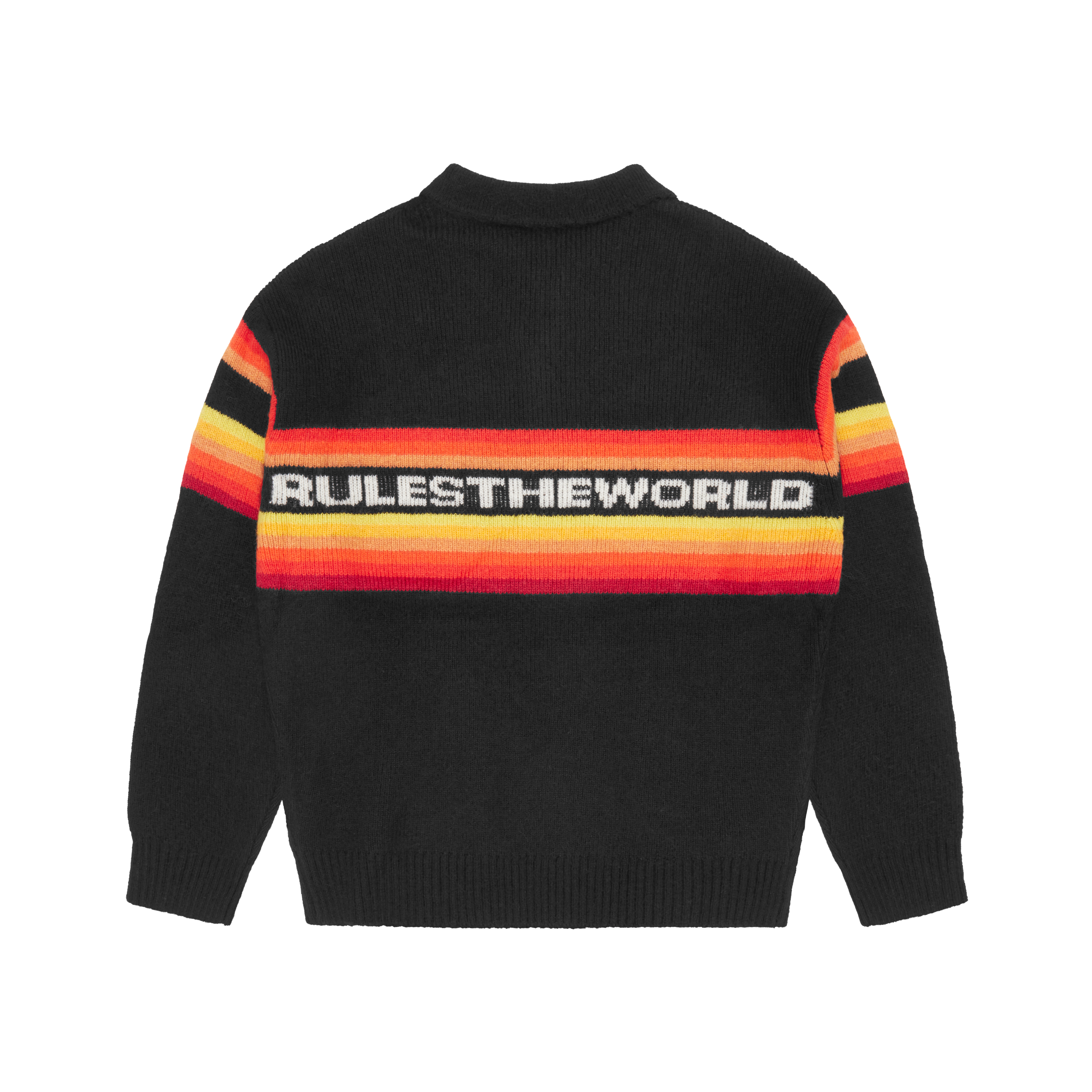 GRADIENT HALF KNIT ZIP PULLOVER [BLACK]