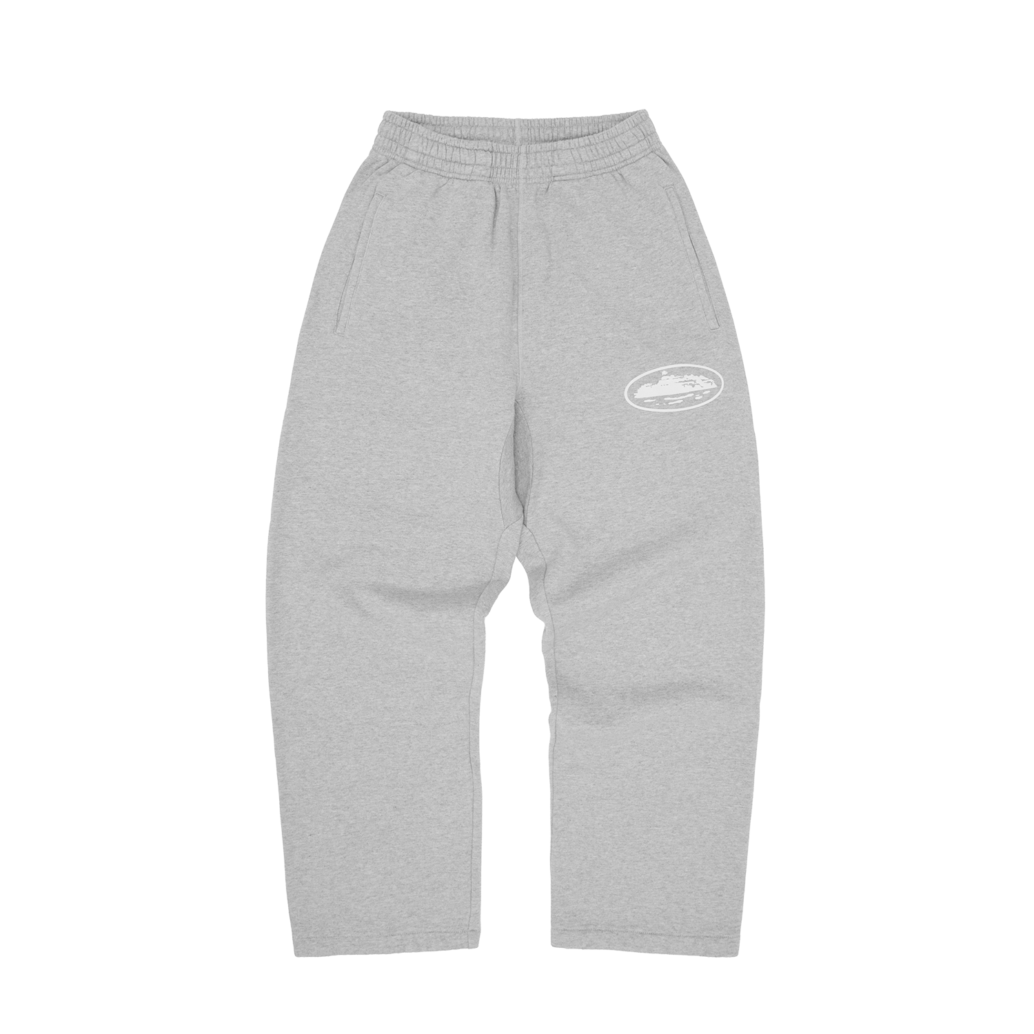 ISLAND PUFF PRINT OPEN HEM SWEATPANT [HEATHER GREY]
