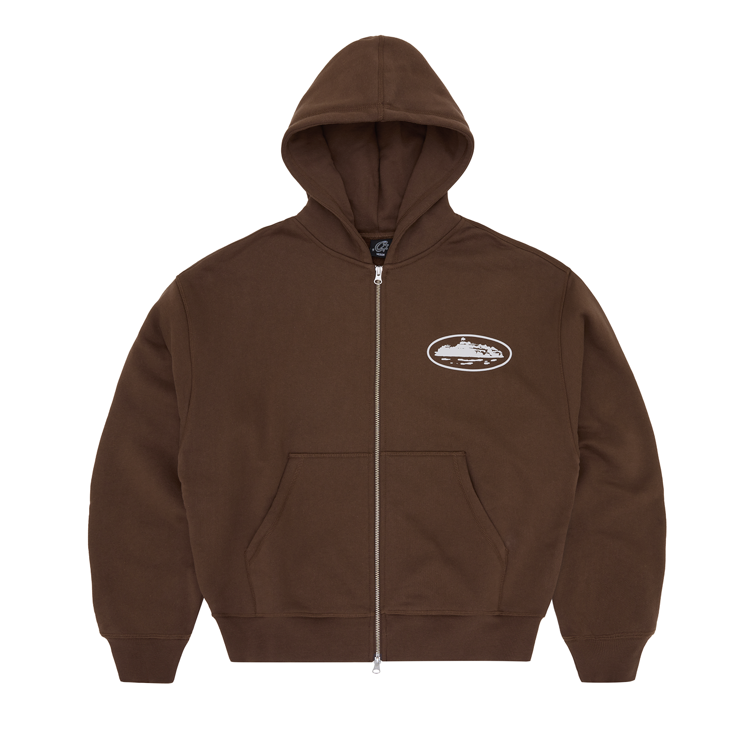 ISLAND PUFF PRINT ZIP HOODIE [BROWN]
