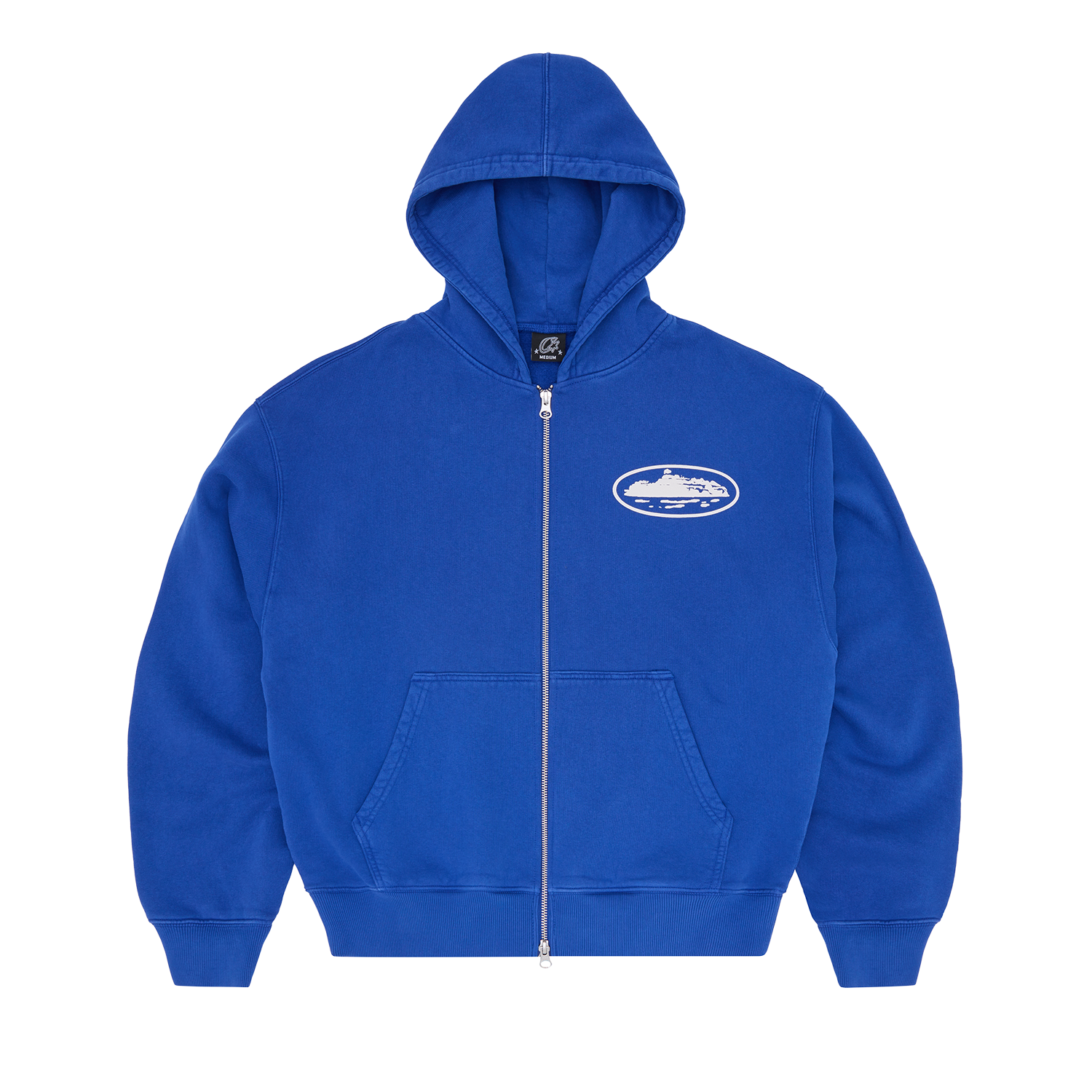 ISLAND PUFF PRINT ZIP HOODIE [WASHED ROYAL]