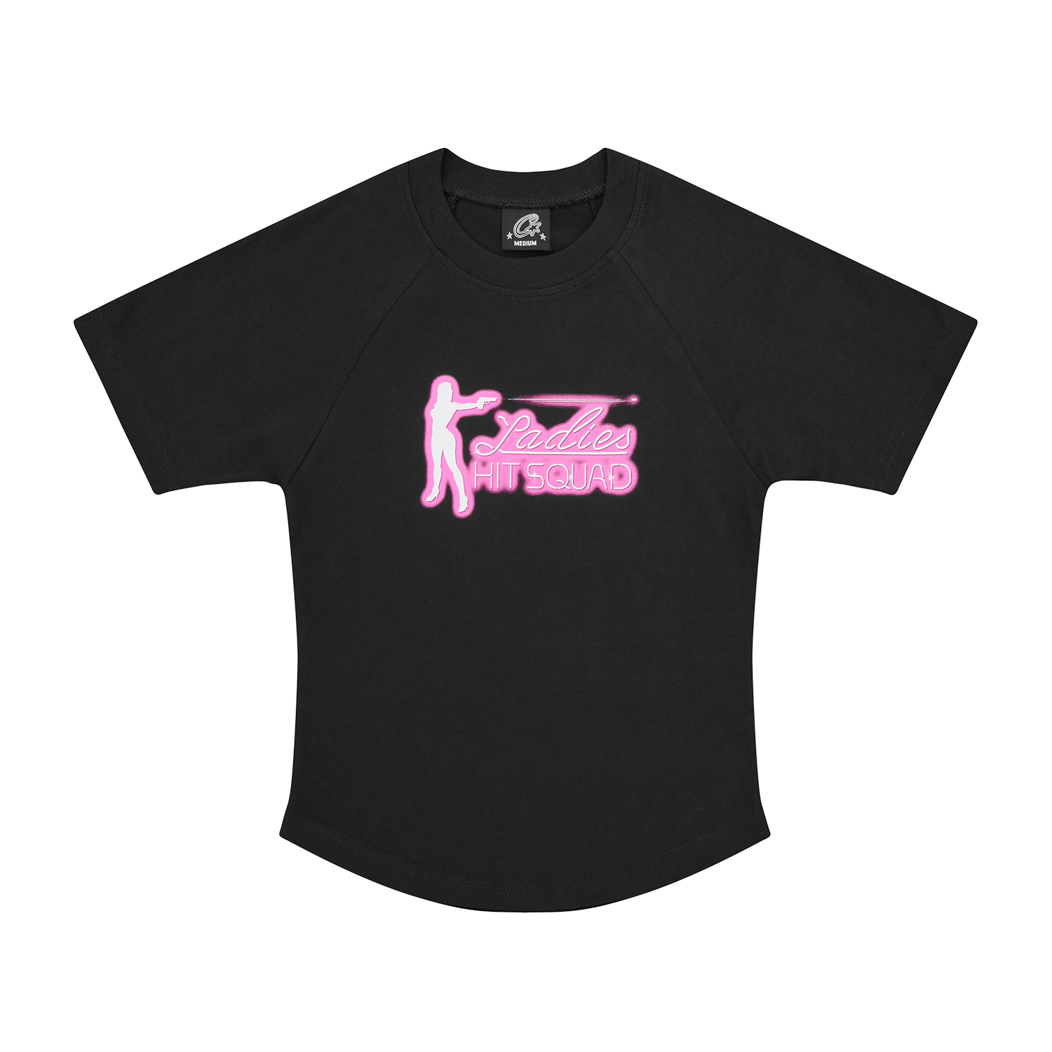 LADIES HIT SQUAD BABY TEE [BLACK]