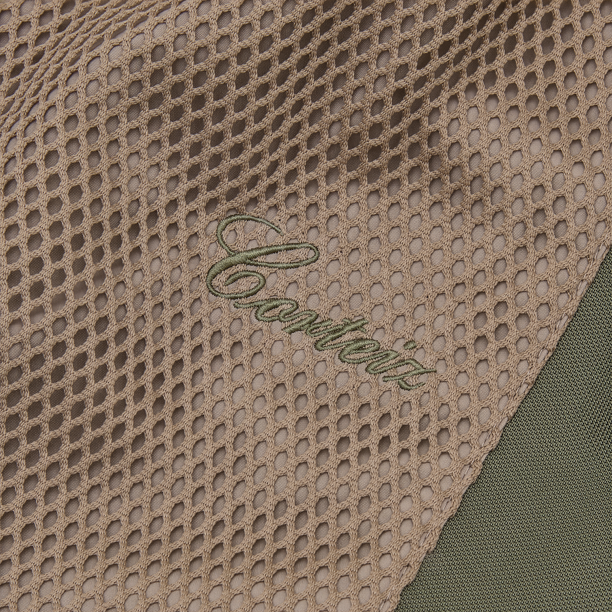 MESH PANEL TRICOT TRACK PANT [TAN / OLIVE]