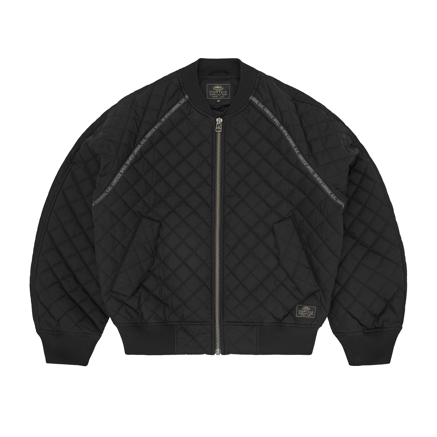 QUILTED EXCHANGE BOMBER [BLACK]