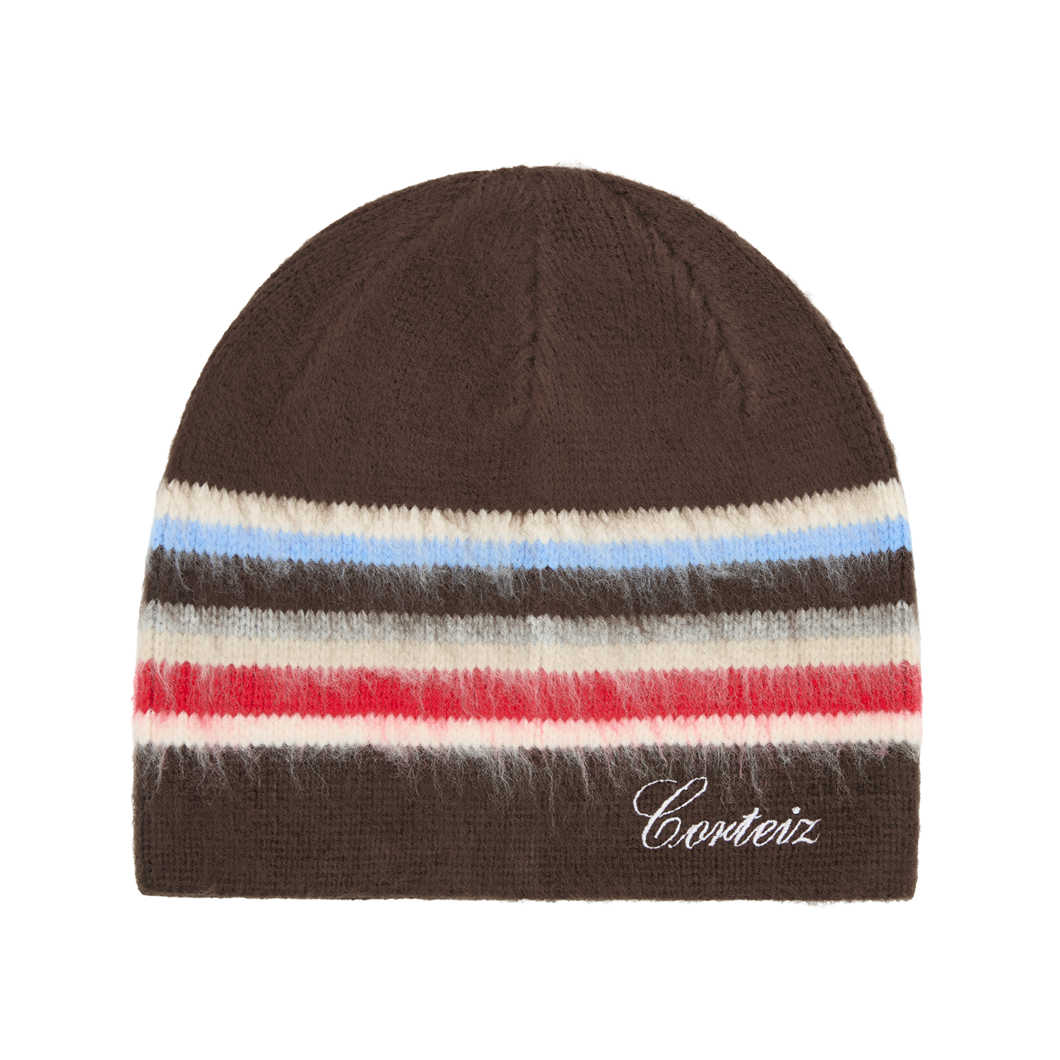 MULTI STRIPE KNIT BEANIE [BROWN]