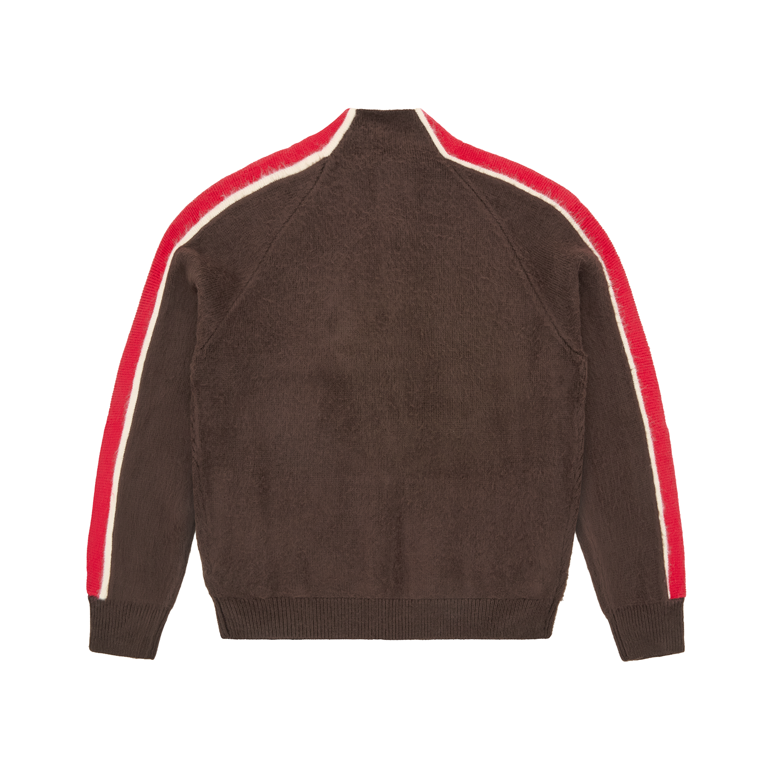 MULTI STRIPE KNIT ZIP UP [BROWN]