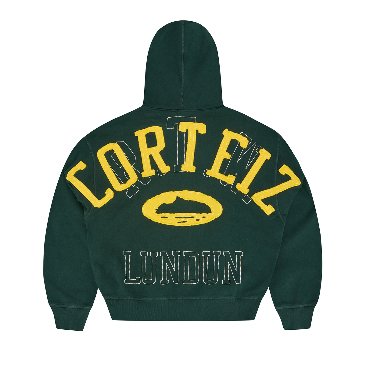 LUNDUN STITCH ZIP HOODIE [FOREST / YELLOW]